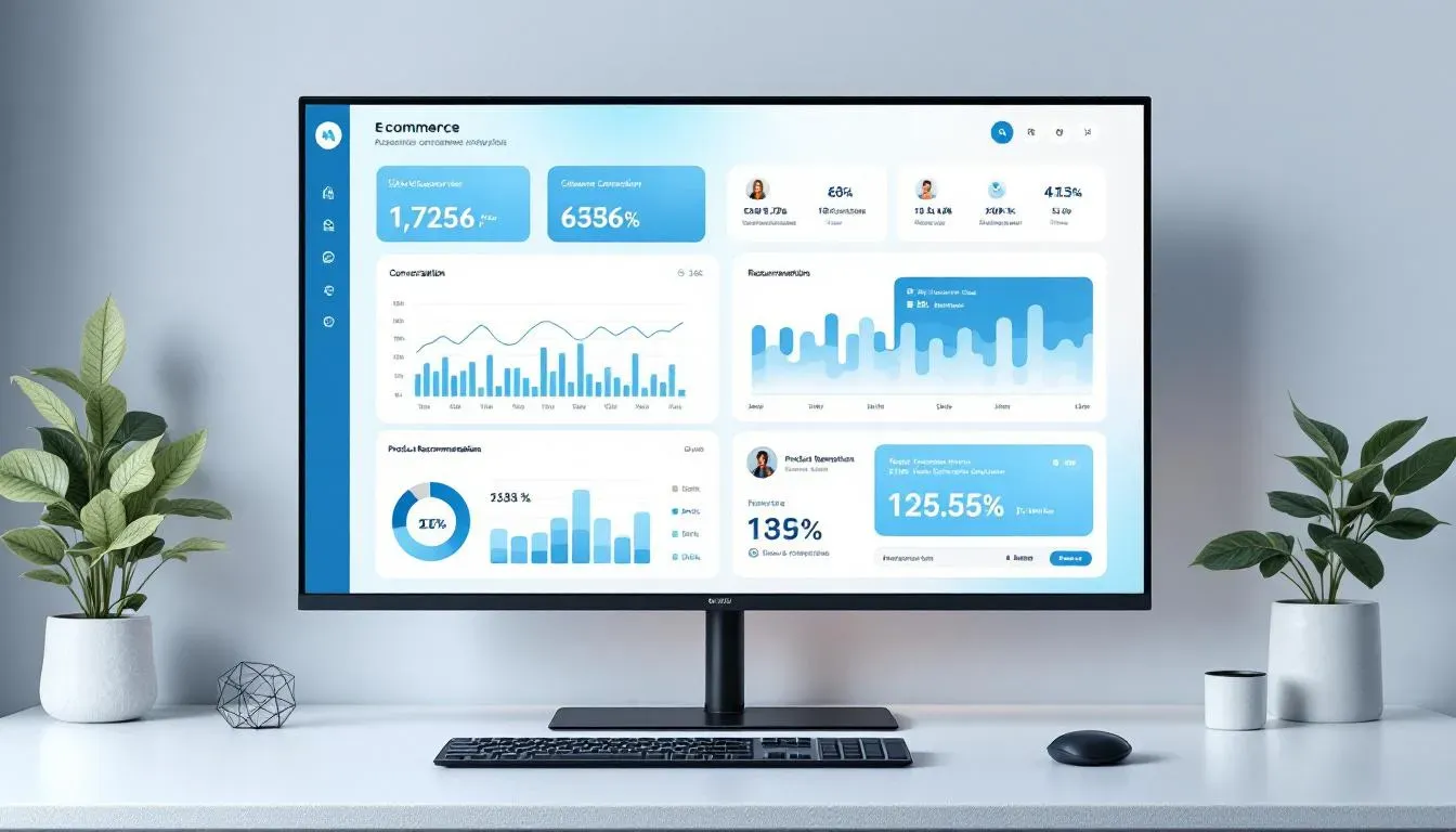 Moderner Online-Shop-Dashboard mit Voice Agent Analysedaten und Kundeninteraktionen