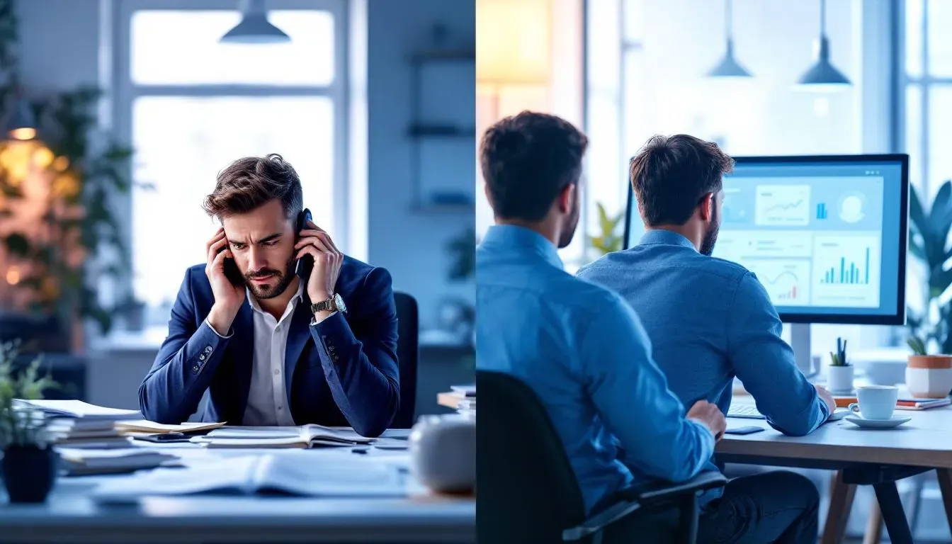 Vergleich: Gestresster Support vs. entlastetes Team mit KI